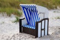 Strandkorb at a sandy beach in Ostsee Prerow