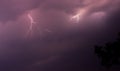 Lightning on purple sky Royalty Free Stock Photo