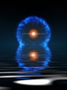 strange blue light with water reflections Royalty Free Stock Photo