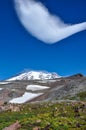 Strange Cloud Formation in Mount Rainier National Park, Washington, USA Royalty Free Stock Photo