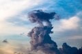 Strange cloud look like an alien standing. Royalty Free Stock Photo