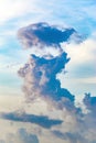 Strange cloud look like an alien standing. Royalty Free Stock Photo