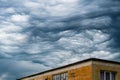 Strange clouds above an old building