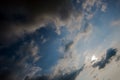 Strange clouds at sunset of the day Royalty Free Stock Photo