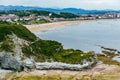 Strange crocodile rock formation near les Deux Jumeaux in Hendaye, Basque Country, France Royalty Free Stock Photo