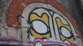 Strange eyes in graffiti Royalty Free Stock Photo