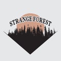 Strange forest silhouette Royalty Free Stock Photo