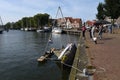 Proa boat in Enkhuizen city. Netherlands. Royalty Free Stock Photo