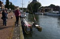 Proa boat in Enkhuizen city. Netherlands. Royalty Free Stock Photo