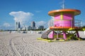 Strange lifeguard hut in Miami Beach Royalty Free Stock Photo