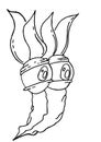 Strange monster creature sketched in line art - vector