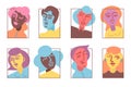 Strange People Avatar Icons Set Flat Vector