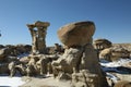 Strange Rock Formation in Bisti Badlands (Alien Throne) New Mexico Royalty Free Stock Photo