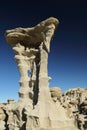 Strange Rock Formation in Bisti Badlands (Alien Throne) New Mexico Royalty Free Stock Photo