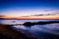 Strange Rocky Shoreline Sunset Royalty Free Stock Photo