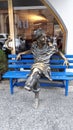 This strange sculpture of a man with one foot is in Prague but they mask beggars touting for business charging for photos