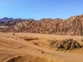 Strange stone mountains in the Sinai desert near Sharm El Sheikh, Egypt Royalty Free Stock Photo