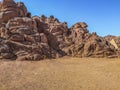 Strange stone mountains in the Sinai desert near Sharm El Sheikh, Egypt Royalty Free Stock Photo