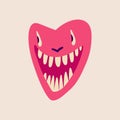 a strange ugly heart with a a smiling muzzle