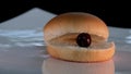 strange video of a bun with cherries incompatible products stupid cooking no food minimum inappropriate ridiculous