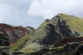 Strangelly colored mountains at Lakagigar area, Iceland
