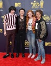 Stranger Things stars Finn Wolfhard, Noah Schnapp, Sadie Sink & Gaten Matarazzo Royalty Free Stock Photo