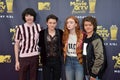 Stranger Things stars Finn Wolfhard, Noah Schnapp, Sadie Sink & Gaten Matarazzo Royalty Free Stock Photo