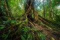 Strangler Fig, a host tree in the Daintree Rainforest, Mossman Gorge, North Queensland, Australia Royalty Free Stock Photo