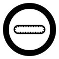 Strap for engine toothed belt for gear cambelt timing gas distribution mechanism icon in circle round black color vector Royalty Free Stock Photo