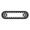 Strap for engine toothed belt for gears cambelt timing gas distribution mechanism icon black color vector illustration image flat