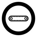 Strap for engine toothed belt for gears cambelt timing gas distribution mechanism icon in circle round black color vector Royalty Free Stock Photo