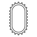Strap for engine washing machine Cambelt Shootless belt contour outline icon black color vector illustration flat style image