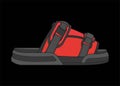 Strap sandals multicolor drawing vector, strap sandals in a multicolor style, vector Illustration. with black background