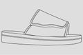 Strap sandals outline drawing vector, strap sandals in a sketch style, trainers template outline, vector Illustration.