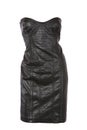 Strapless leather dress