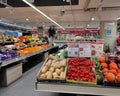 Strasbourg, Alsace, France -October 21, 2023: Interior of large French Auchan supermarkets