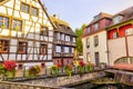 Strasbourg, Alsace, France. Traditional half timbered houses of Petite France. Royalty Free Stock Photo
