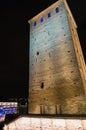 Strasbourg barrage vauban near a canal in France by night