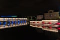 Strasbourg barrage vauban near a canal in France by night