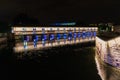 Strasbourg barrage vauban near a canal in France by night