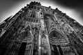 Strasbourg cathedral black and white view