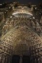 Strasbourg Cathedral at night upwards