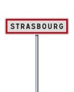 City of Strasbourg entrance road sign Royalty Free Stock Photo