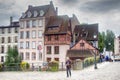 Strasbourg embankment, bridge, medieval houses
