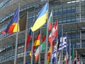 Strasbourg, FRA, France - August 16, 2022: Flags at European Par
