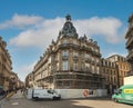 Low angle view of tall luxury haussmannian building in central p