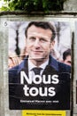 Election day in France posters people are called to choose the president