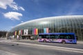 Gare de Strasbourg, the main railway station of Strasbourg city, Alsace region, France. Facade of original building under the mode