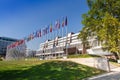 Strasbourg, France, August 2019. Three-quarter view of the Palace of Europe, the building that houses the headquarters of the