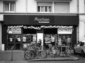 Auchan Supermarket entrance in French neighborhood on a winter s